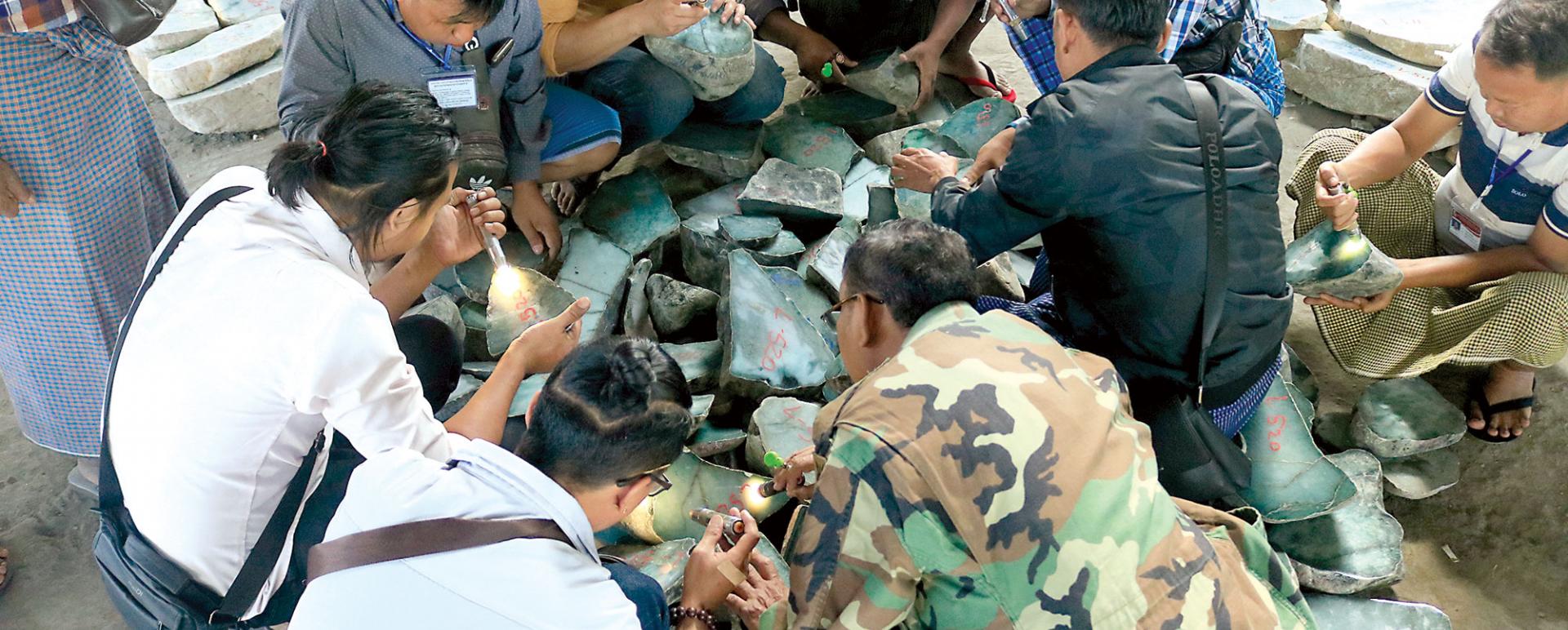 Gem merchants at the Gem Emporium.