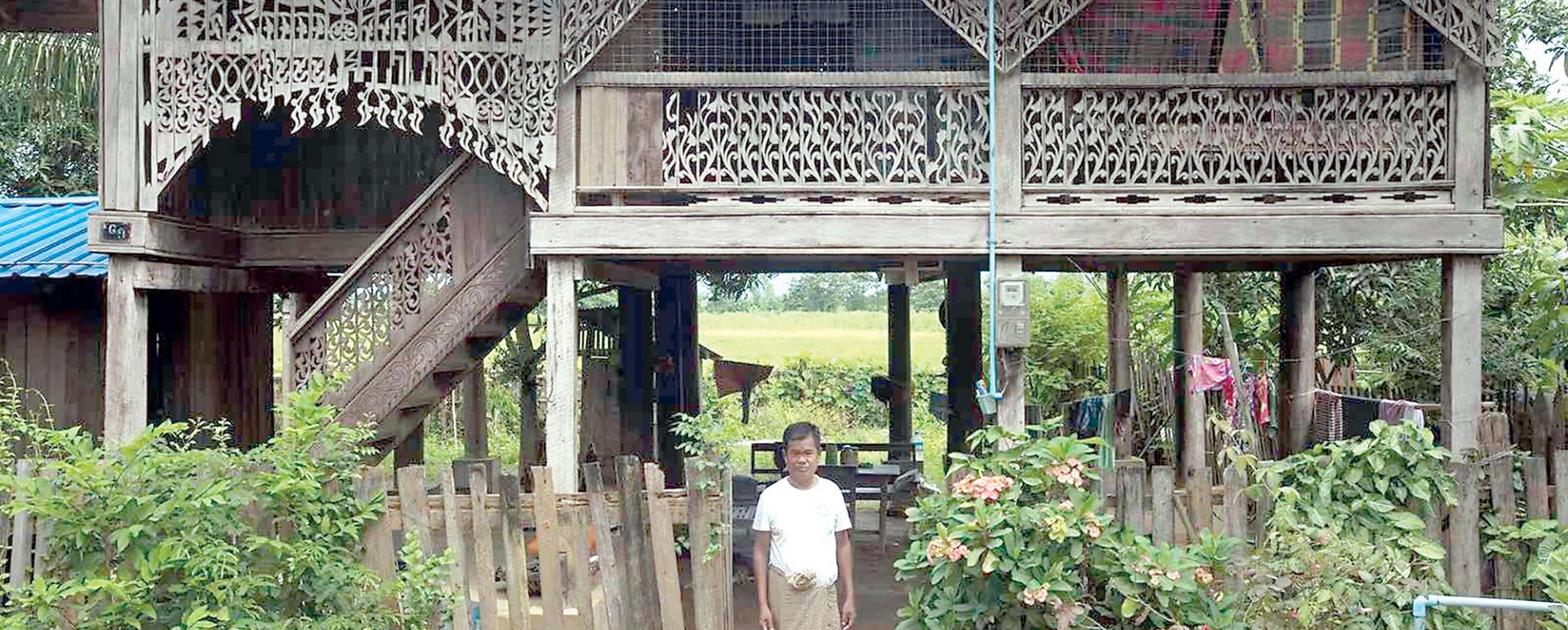 Rural traditional house made of teak in arid region (Photo-Zar Chi Minn)