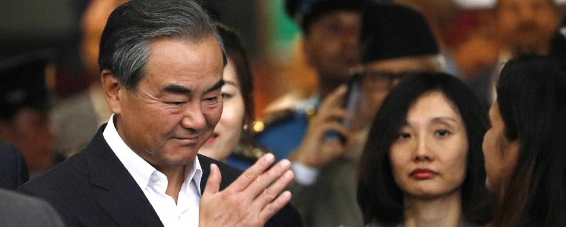 State Councillor and Foreign Minister of China Wang Yi arrives at the Tribhuvan International Airport in Kathmandu on Sunday.  Sanjog Manandhar /TKP 