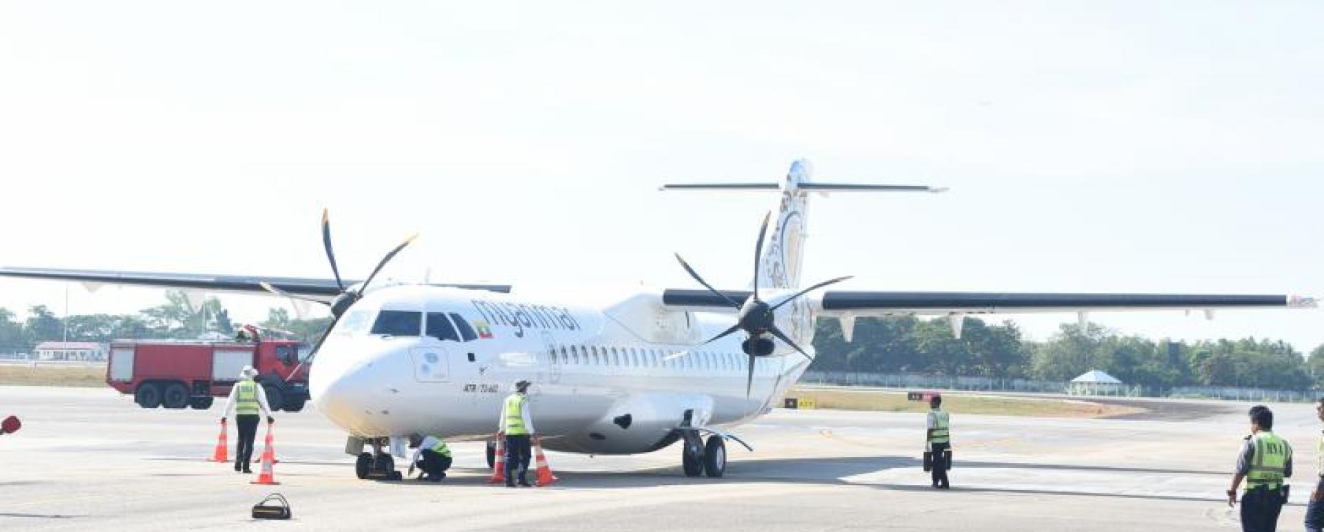 The new ATR aircraft seen at Yangon International Airport (photo-Aung Myo Thant)