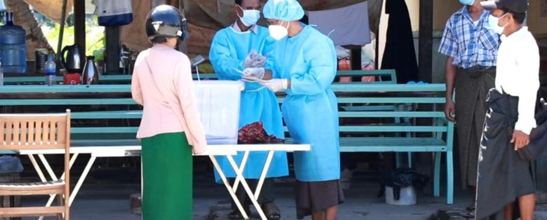 Authorities carried out early voting system at a Quarantine Center in Taungoo