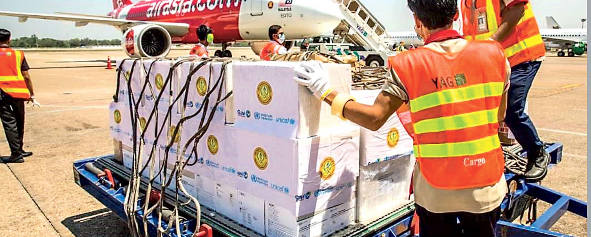 Special flight carrying medical supplies arrived in Yangon Airport via Malaysia