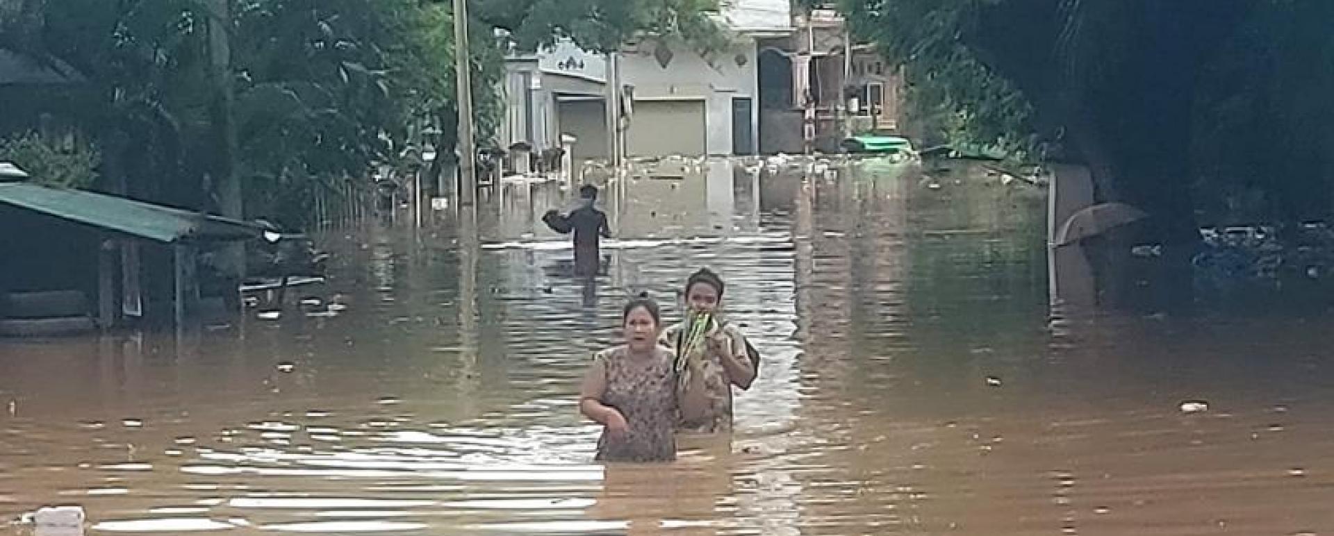 Moei River is risen in lower ward of Myawady Township
