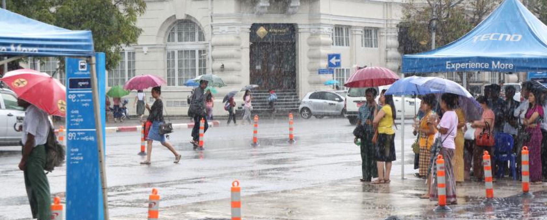Rain pours in Yangon