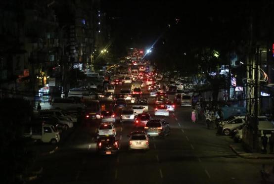 Power outage observed in downtown Yangon.